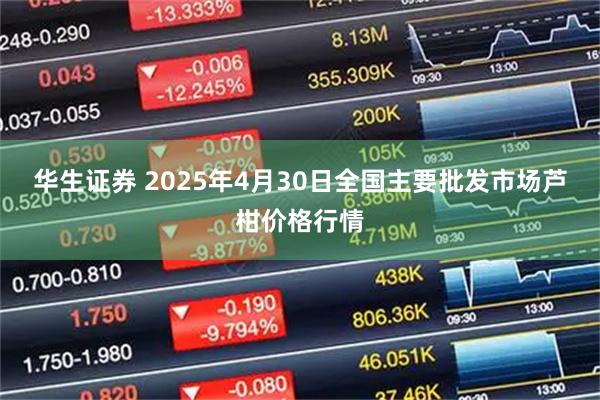 华生证券 2025年4月30日全国主要批发市场芦柑价格行情