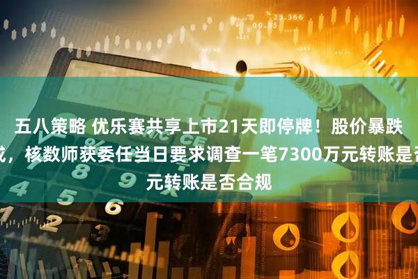 五八策略 优乐赛共享上市21天即停牌！股价暴跌超六成，核数师获委任当日要求调查一笔7300万元转账是否合规